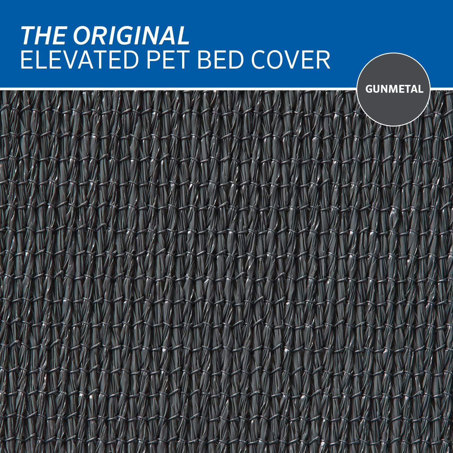 Coolaroo elevated bed cover ready for indoor or outdoor use.
