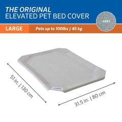 Coolaroo Original Pet Bed breathable nylon canvas for improved airflow.