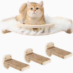 COOLEX cat wall shelves with 3 steps maximize vertical play space for indoor cats.