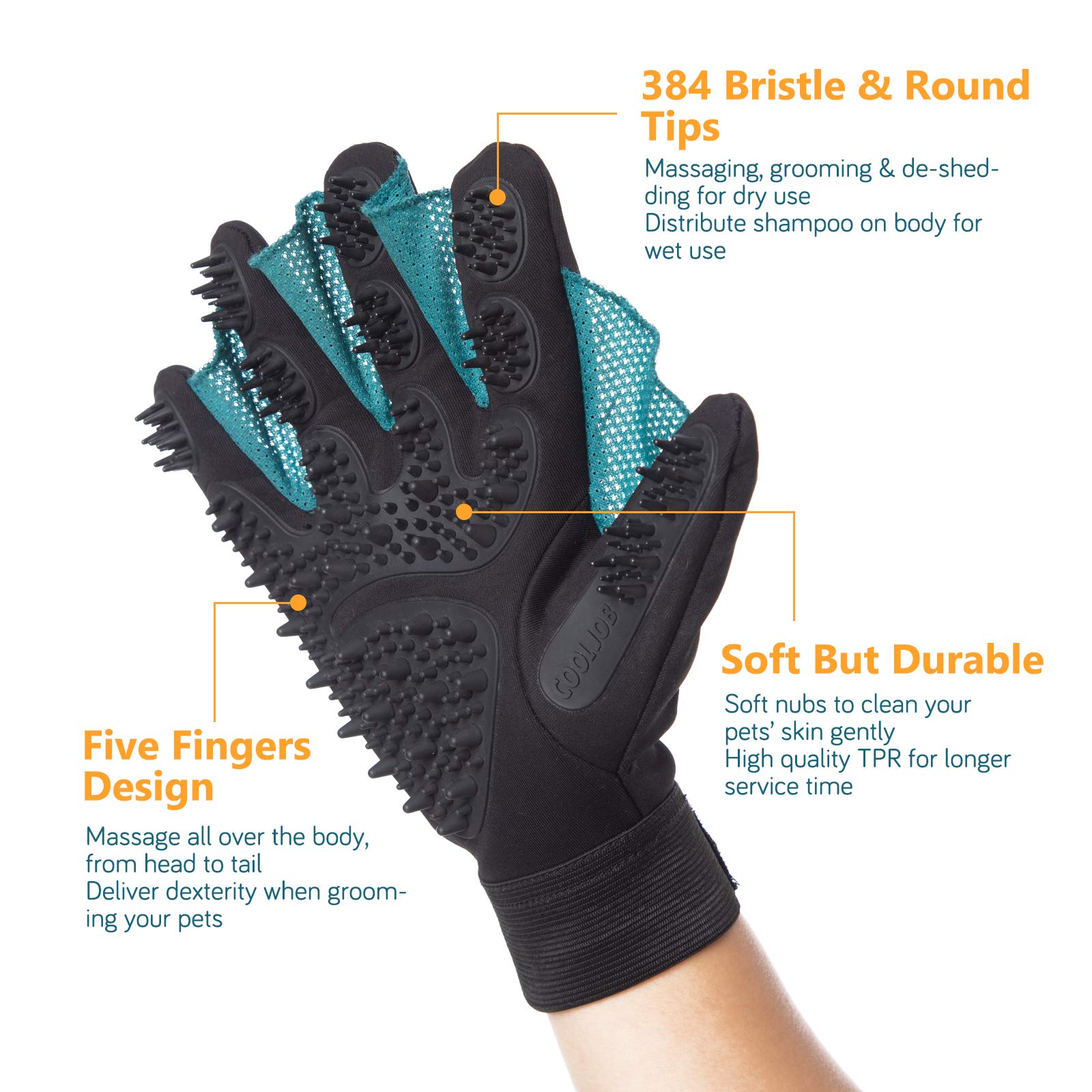 CoolJob gloves are washable and quick-drying for hygienic grooming after use.