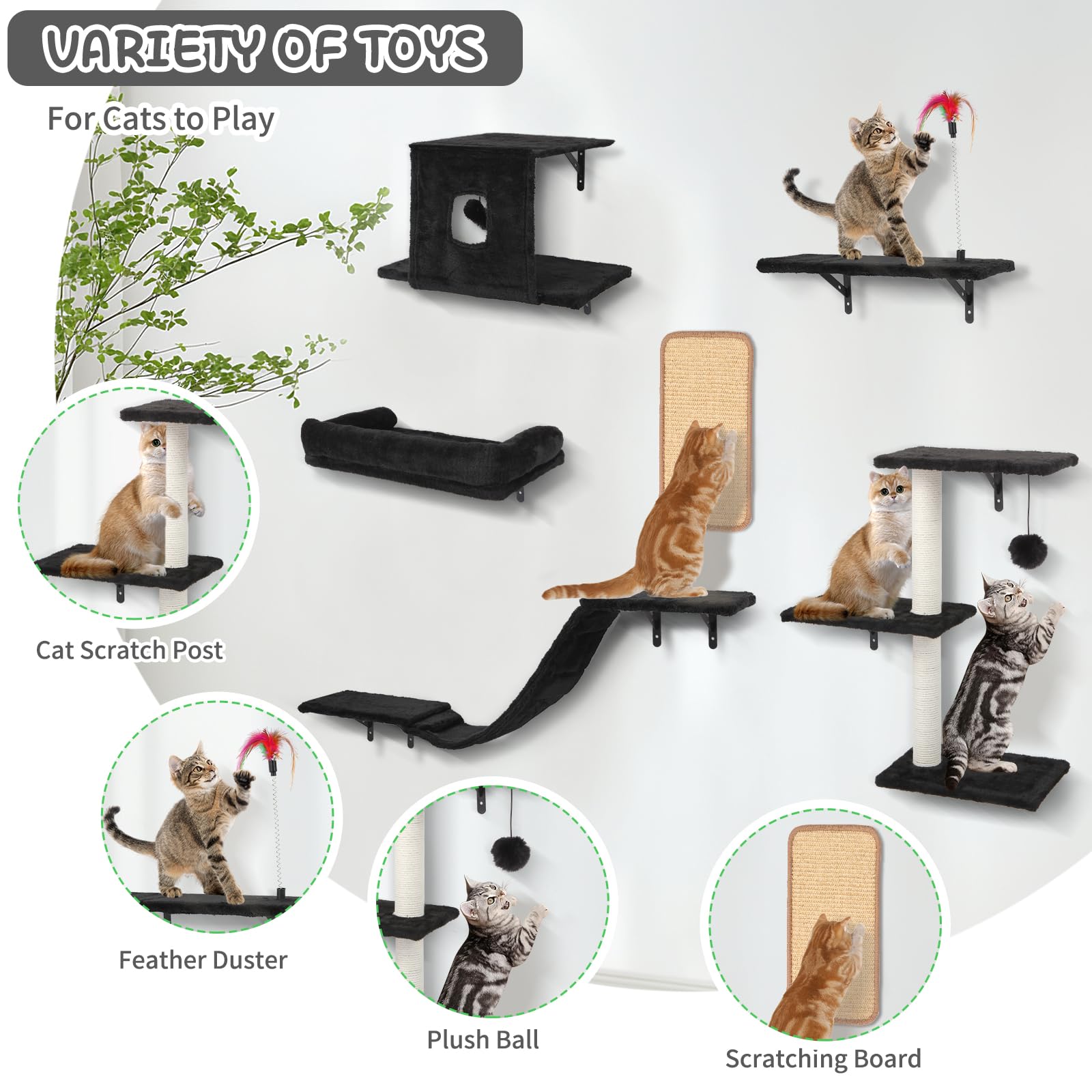 Coolsheepsia cat bed on wall shelf offers elevated napping spot.