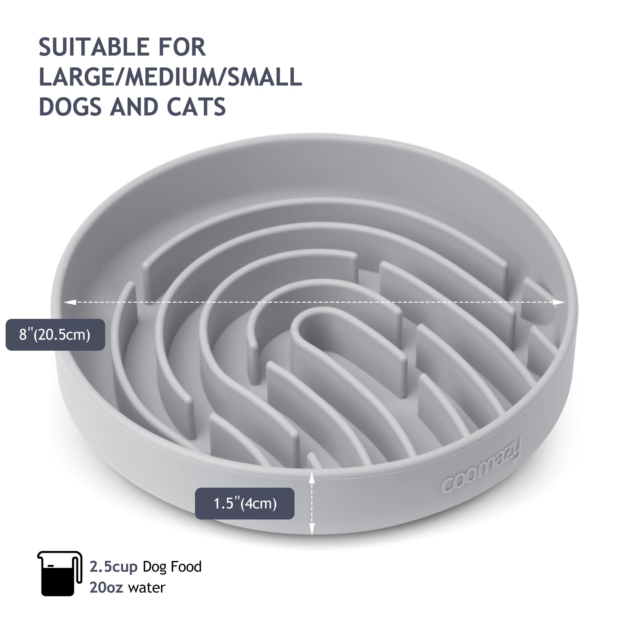 Coomazy slow feeder silicone bowl is dishwasher safe for easy cleaning after meals.