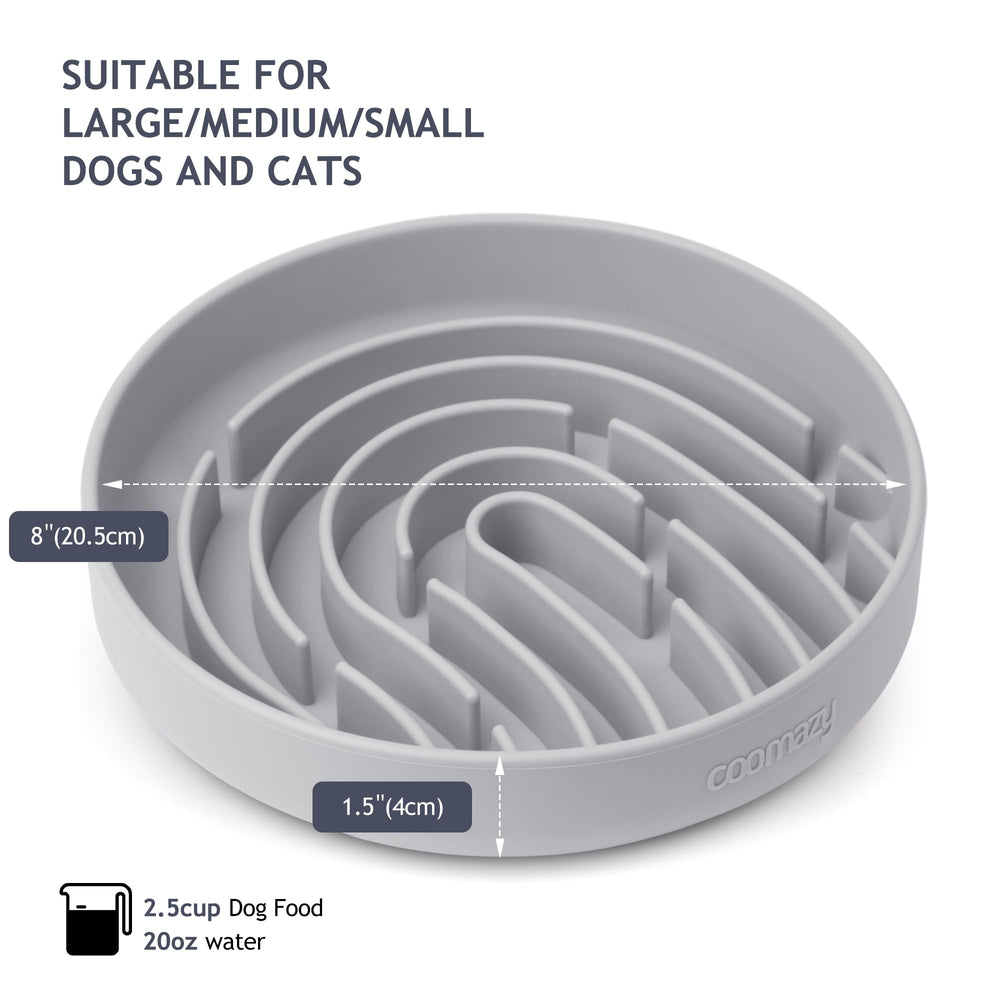 Coomazy slow feeder silicone bowl is dishwasher safe for easy cleaning after meals.