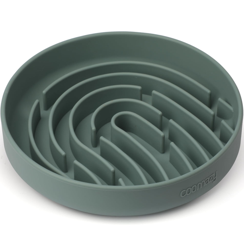Coomazy large silicone slow feeder dog bowl top view slows eating and reduces gulping