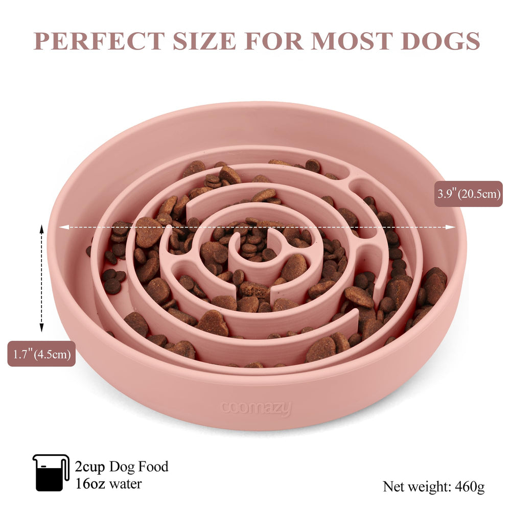 Coomazy pink suction cup bottom keeps bowl steady during feeding.