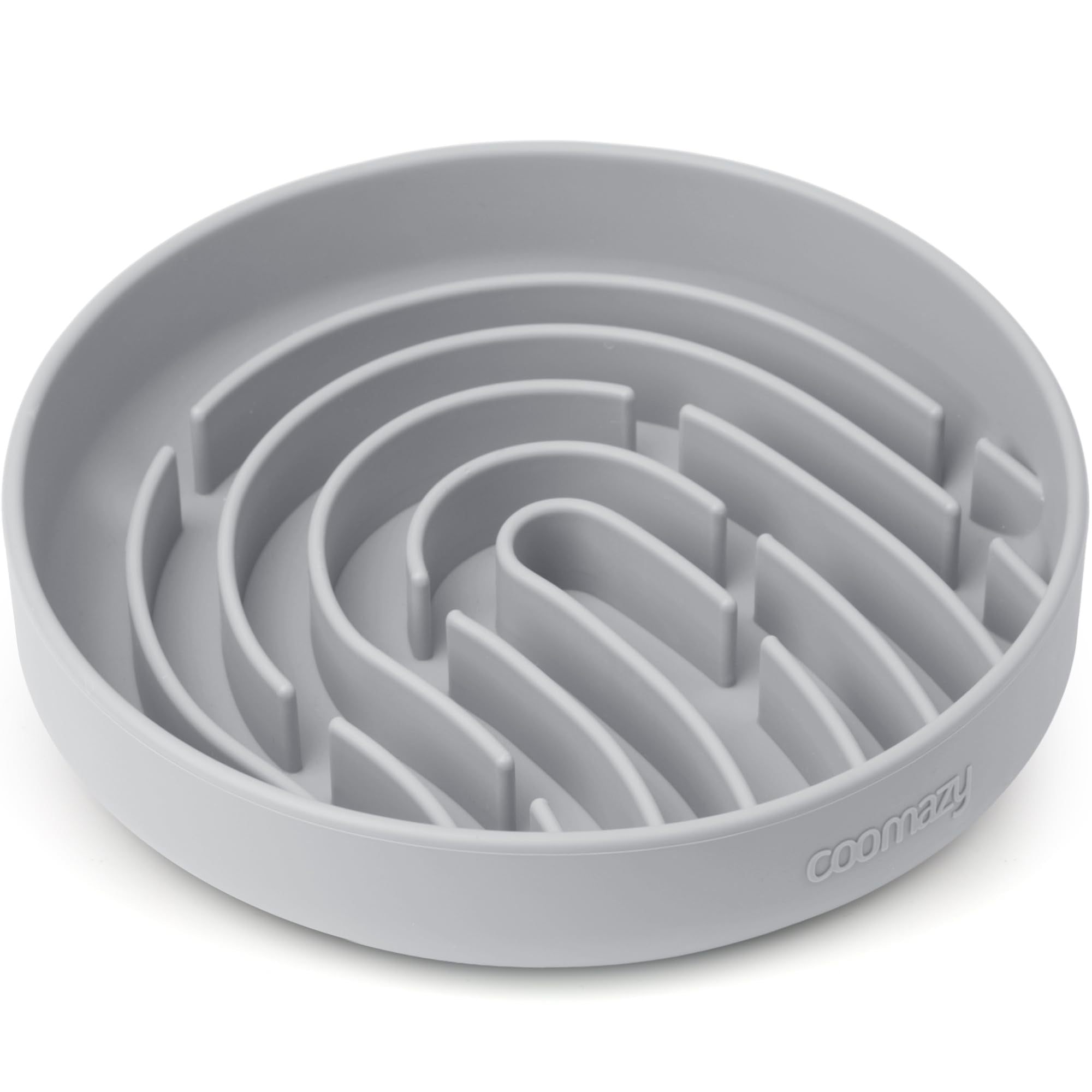 Coomazy silicone slow feeder dog bowl with maze top view improves mealtime pacing.