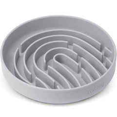 Coomazy silicone slow feeder dog bowl with maze top view improves mealtime pacing.