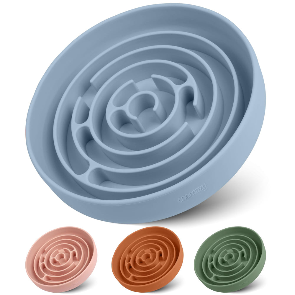 Coomazy slow feeder dog bowl in silicone material for paced eating.