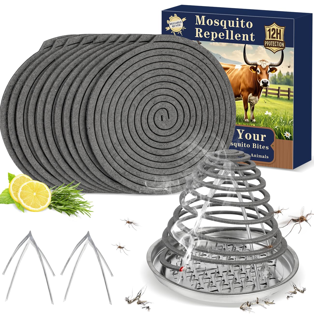 Coomly Livestock Coils Pack with Holder for stable protection against insects.