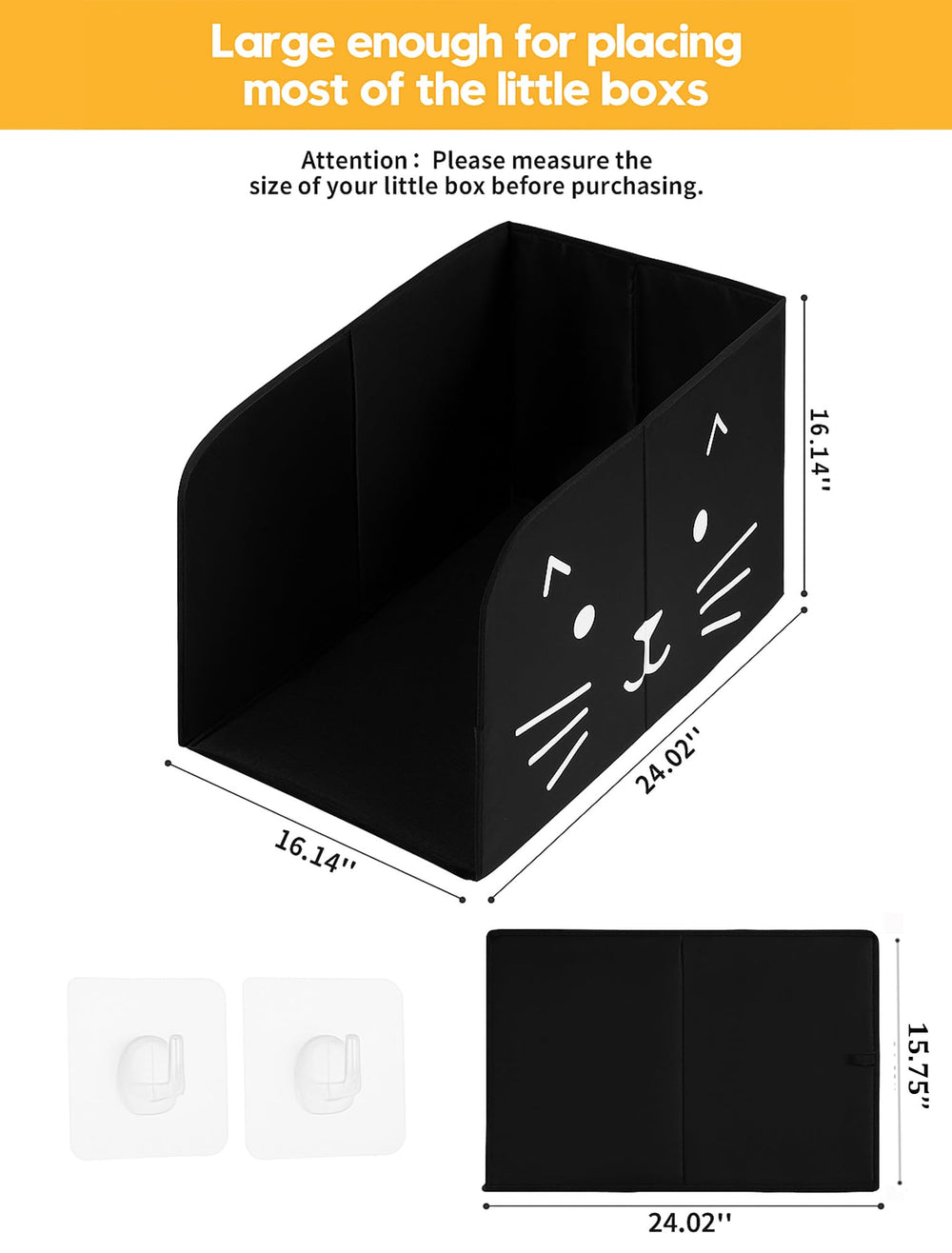 Coorganisers cat litter box enclosure with two scoop hooks keeps tools handy.