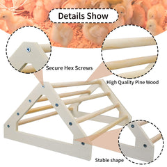 CooShou chick perch wood material close-up highlighting pine durability.