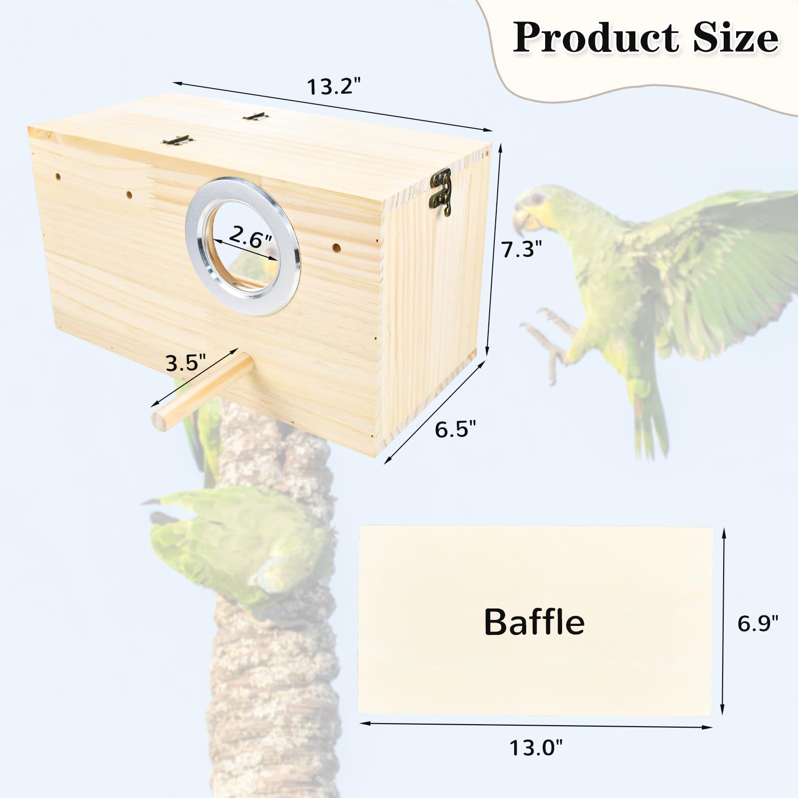 CooShou nesting box with perch stand for stable installation