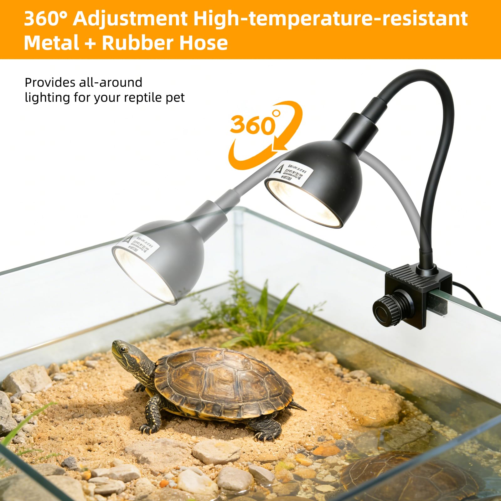 COOSPIDER 360-degree rotatable hose enables flexible lamp positioning.