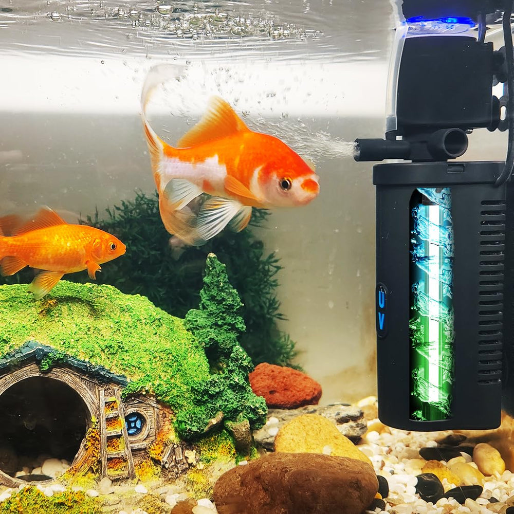 COOSPIDER aquarium filter for 10-45 gallon tanks promotes clearer water and easy maintenance.