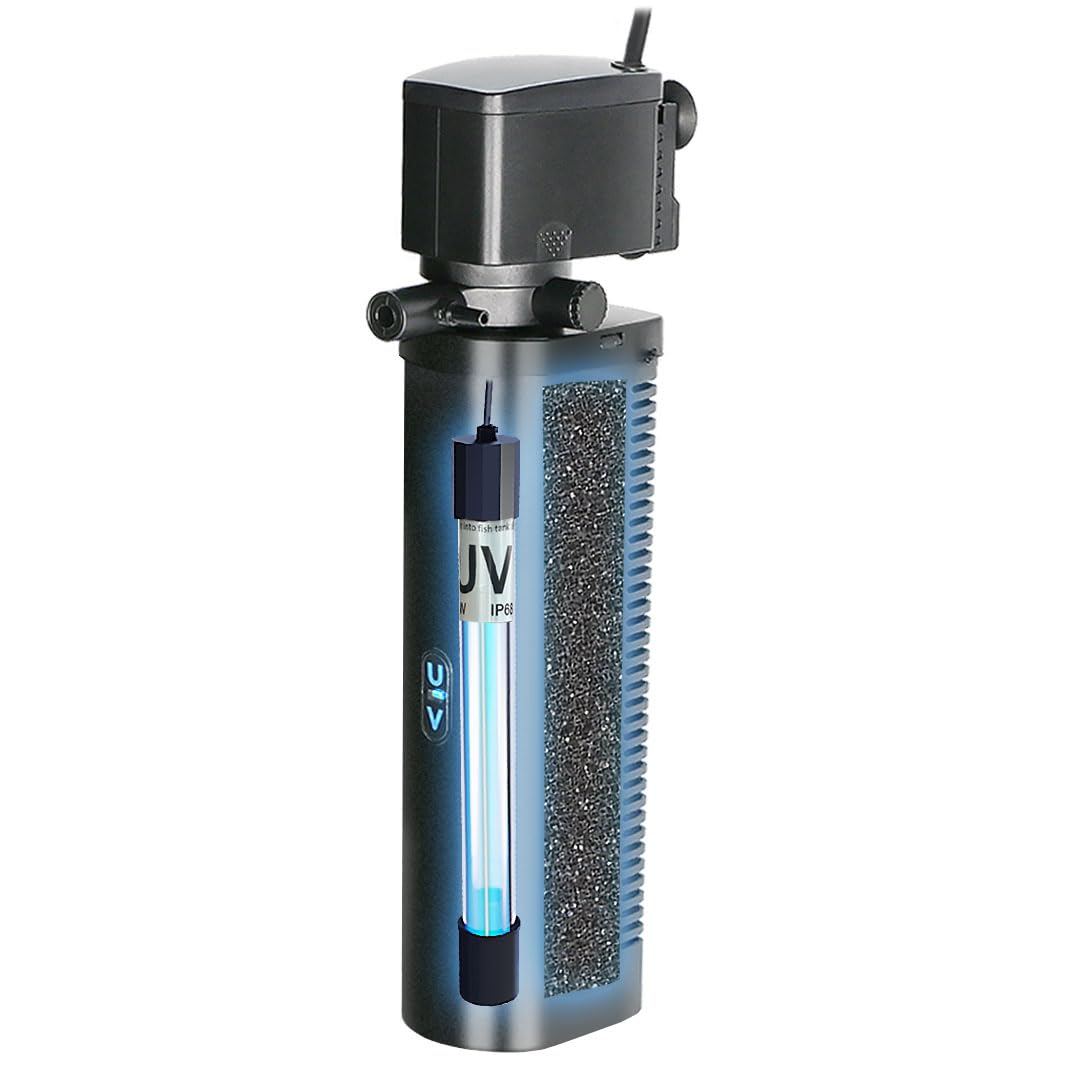 COOSPIDER aquarium filter with 600GPH pump for fast water clarity