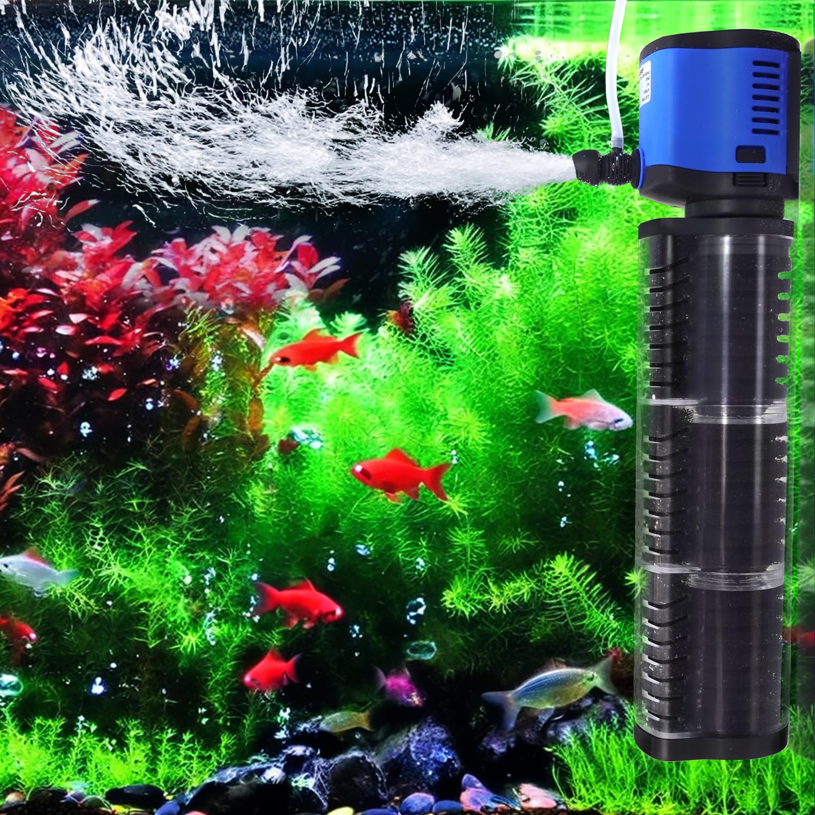 COOSPIDER aquarium filter with 400 GPH flow for larger tanks.