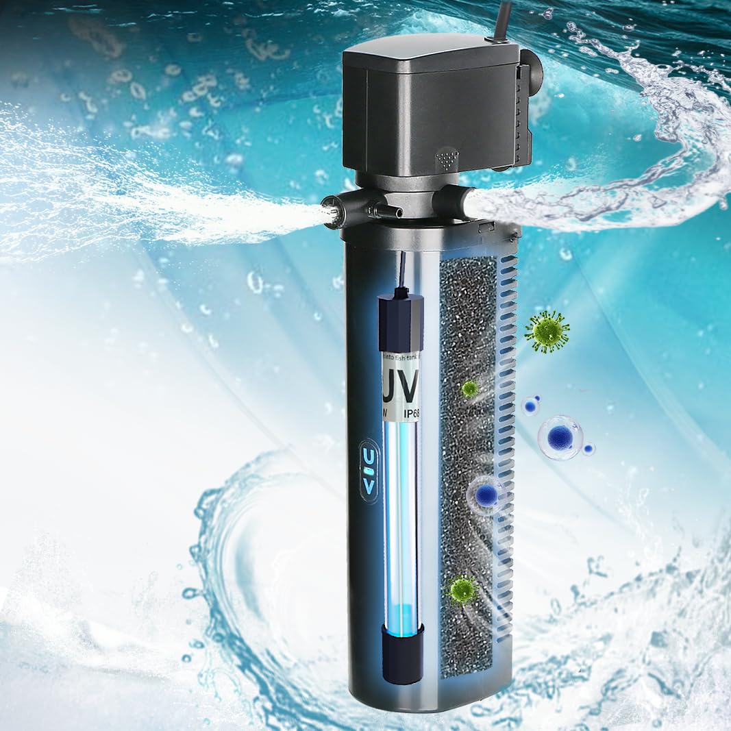 COOSPIDER aquarium filter for 75-200 gallon tanks delivering crystal-clear water.