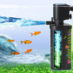 COOSPIDER internal aquarium filter in compact setup for 10-45 gallon tanks, easy installation and reliable filtration.