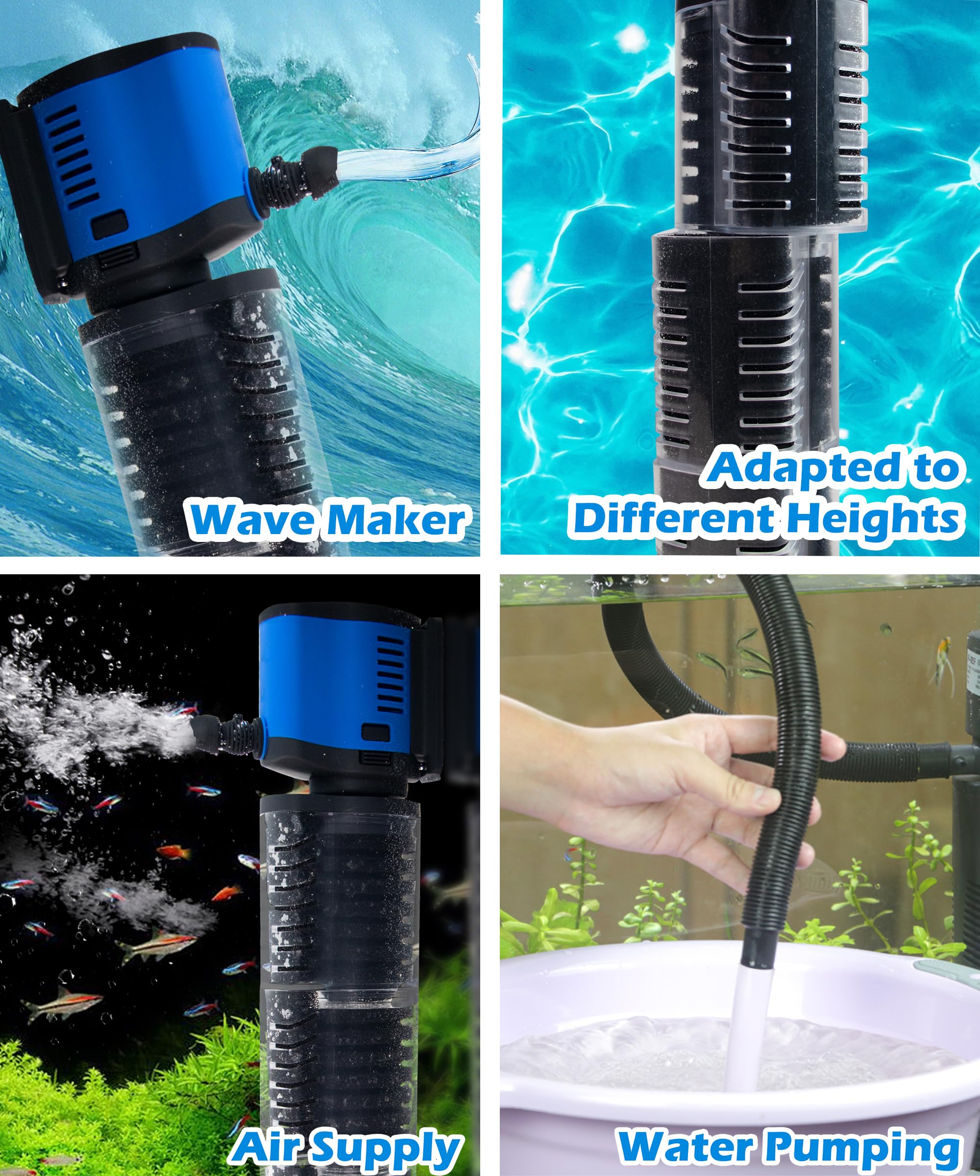 COOSPIDER aquarium filter doubles as a fountain pump for ponds.