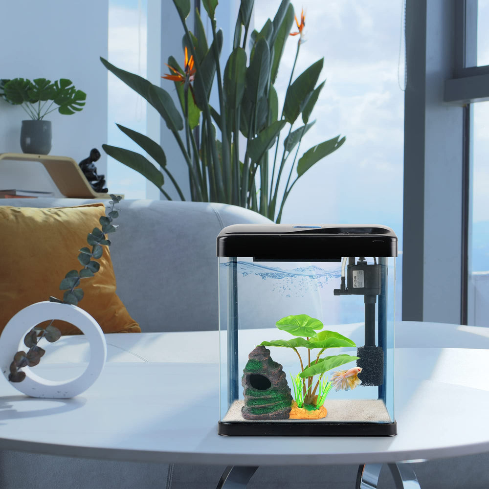 COOSPIDER Betta Tank Whisper Filter quietly keeps water clear.