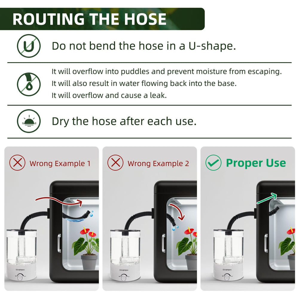 COOSPIDER extended hose enables flexible placement and reach.