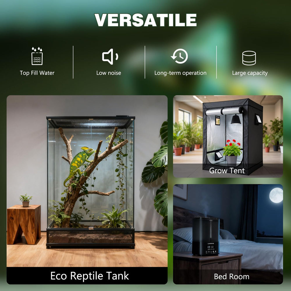COOSPIDER fogger top filling design simplifies refills without turning terrarium.