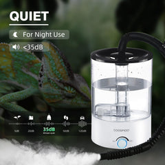 COOSPIDER 4.2L reservoir keeps terrariums humid longer between refills.