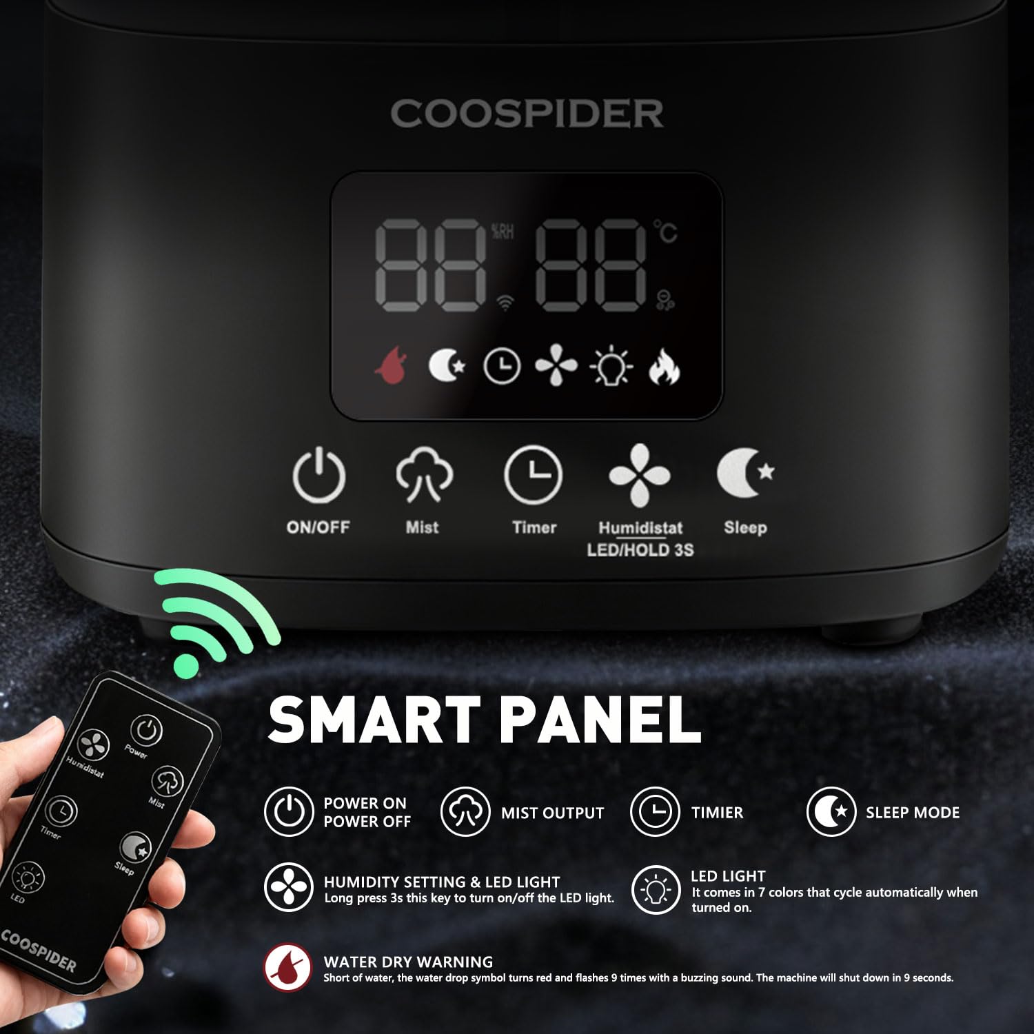COOSPIDER remote control panel for convenient operation