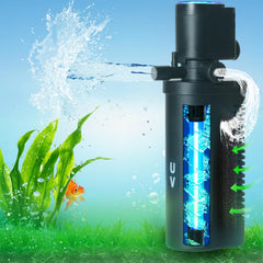 Coospider-Repta 158GPH filter front view; space-saving design for 10–45 gallon tanks.