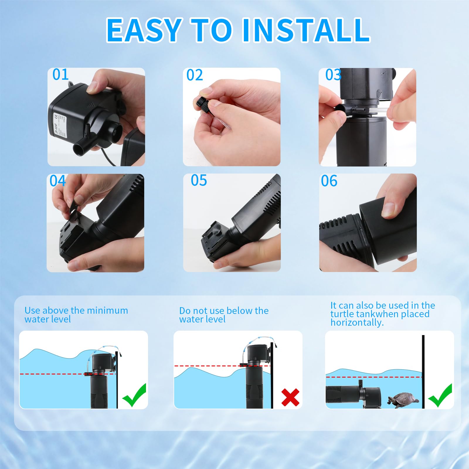 Coospider-repta detachable body allows flat placement in short tanks.