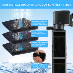 Coospider-repta dual-stage sponge filtration reduces odors and impurities.