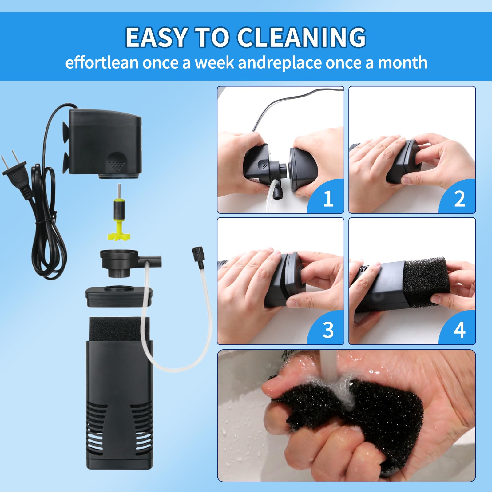 Coospider-Repta easy maintenance design simplifies cleaning and sponge replacement.