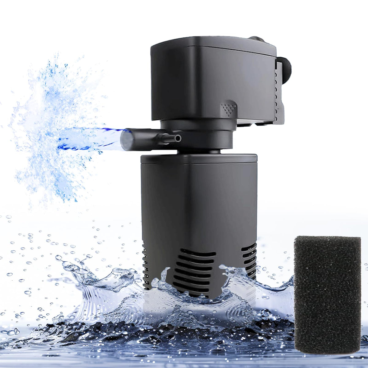 Coospider-Repta filter front view highlighting compact internal design for 15-40 gallon tanks and reliable circulation.