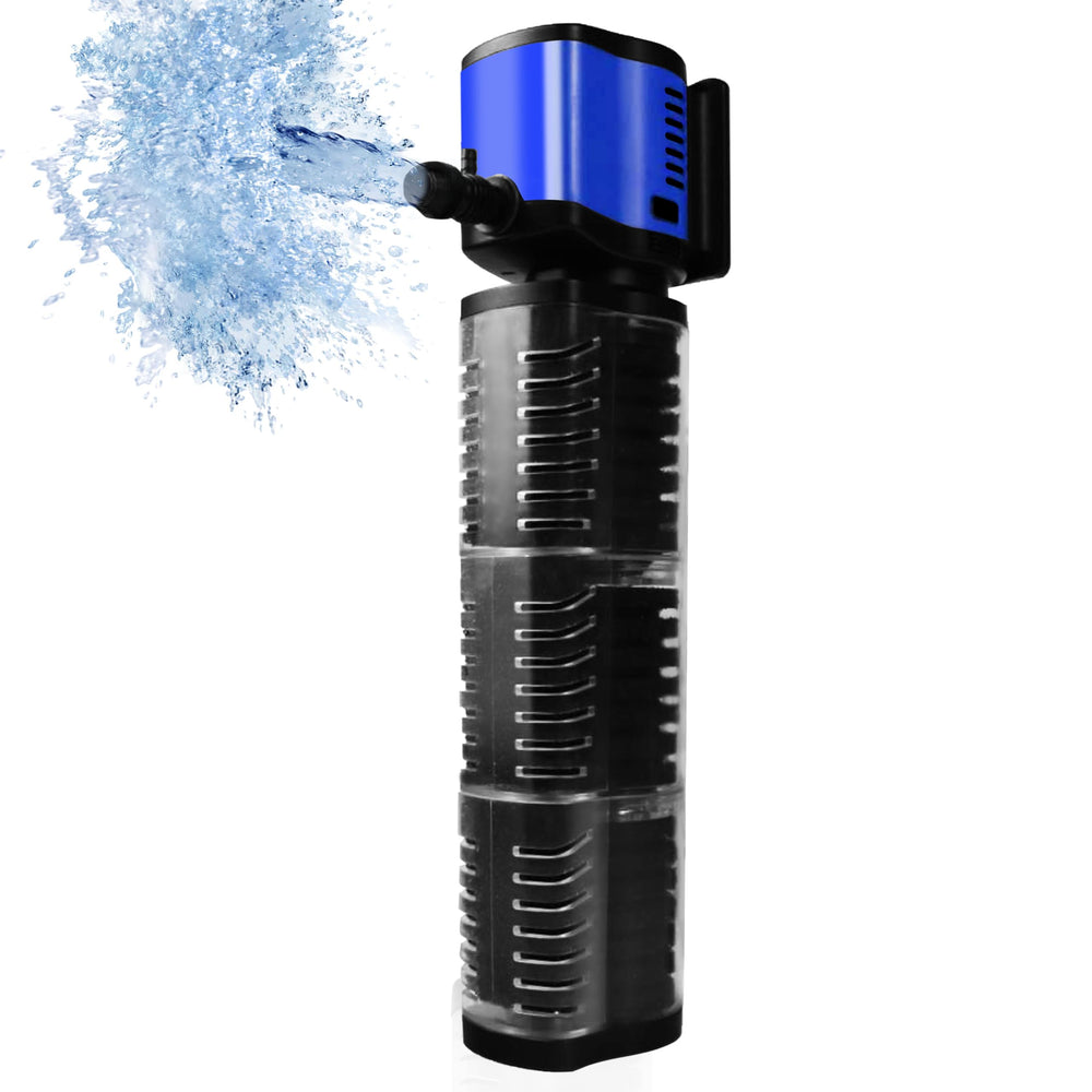 Coospider-Repta internal filter in-tank setup with strong 400 GPH flow for large tanks.