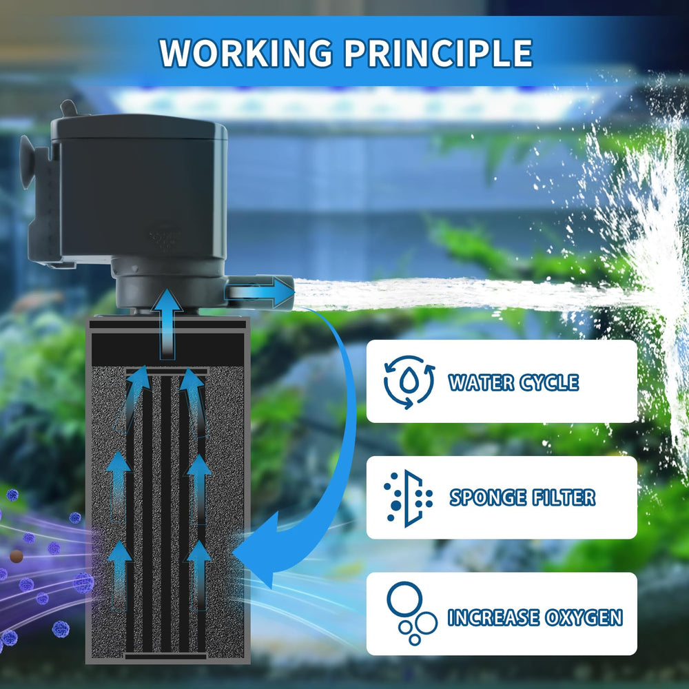 Coospider-Repta internal pump image shows steady 160 GPH flow for clean water.