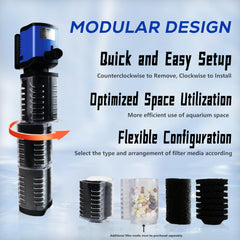 Coospider-Repta 400 GPH submersible pump powering aquarium circulation.