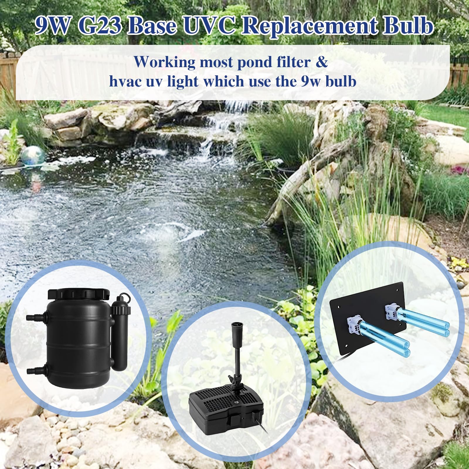 coospider-repta pl-s9-tuv-g23-base uv bulb ensures broad compatibility for ponds and aquariums
