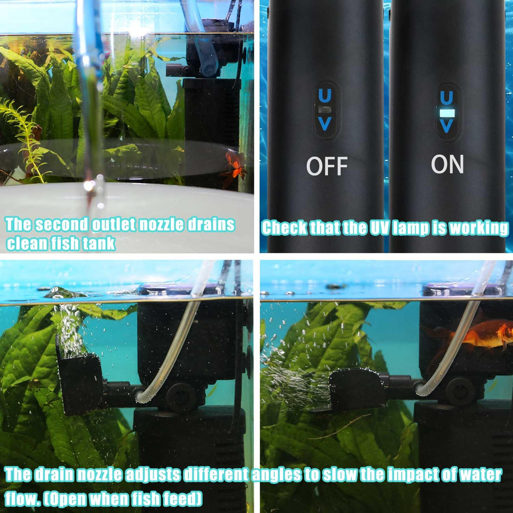 coospider-repta submersible design hides behind decor while filtering.
