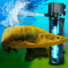 Coospider-Repta UV aquarium filter front view improves water clarity for large tanks.