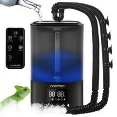 COOSPIDER reptile fogger 5L capacity delivers steady humidity for terrariums