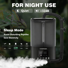 COOSPIDER reptile misting system timer and humidity control for precise dosing.