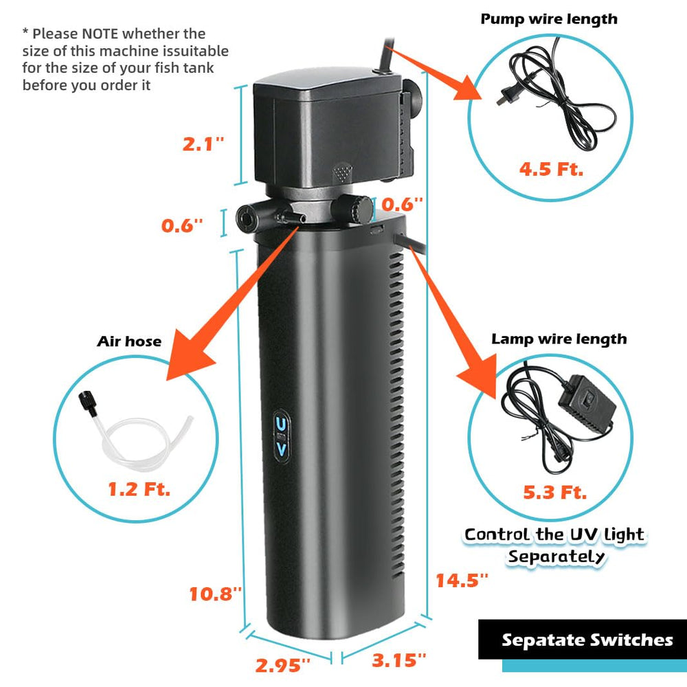 COOSPIDER UV light 254nm treatment for clearer water