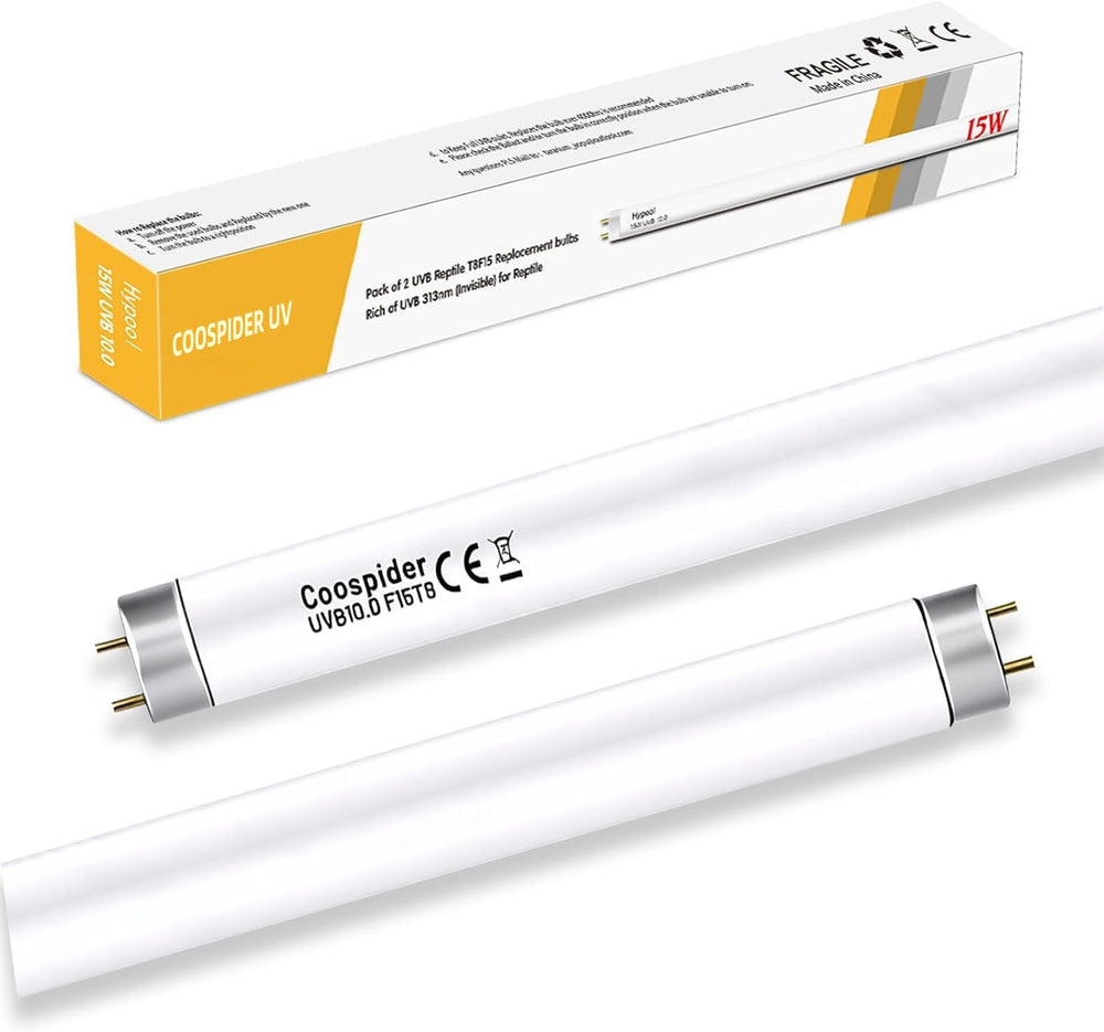 COOSPIDER UV T8 15W bulb compatible with common G13 fixtures.