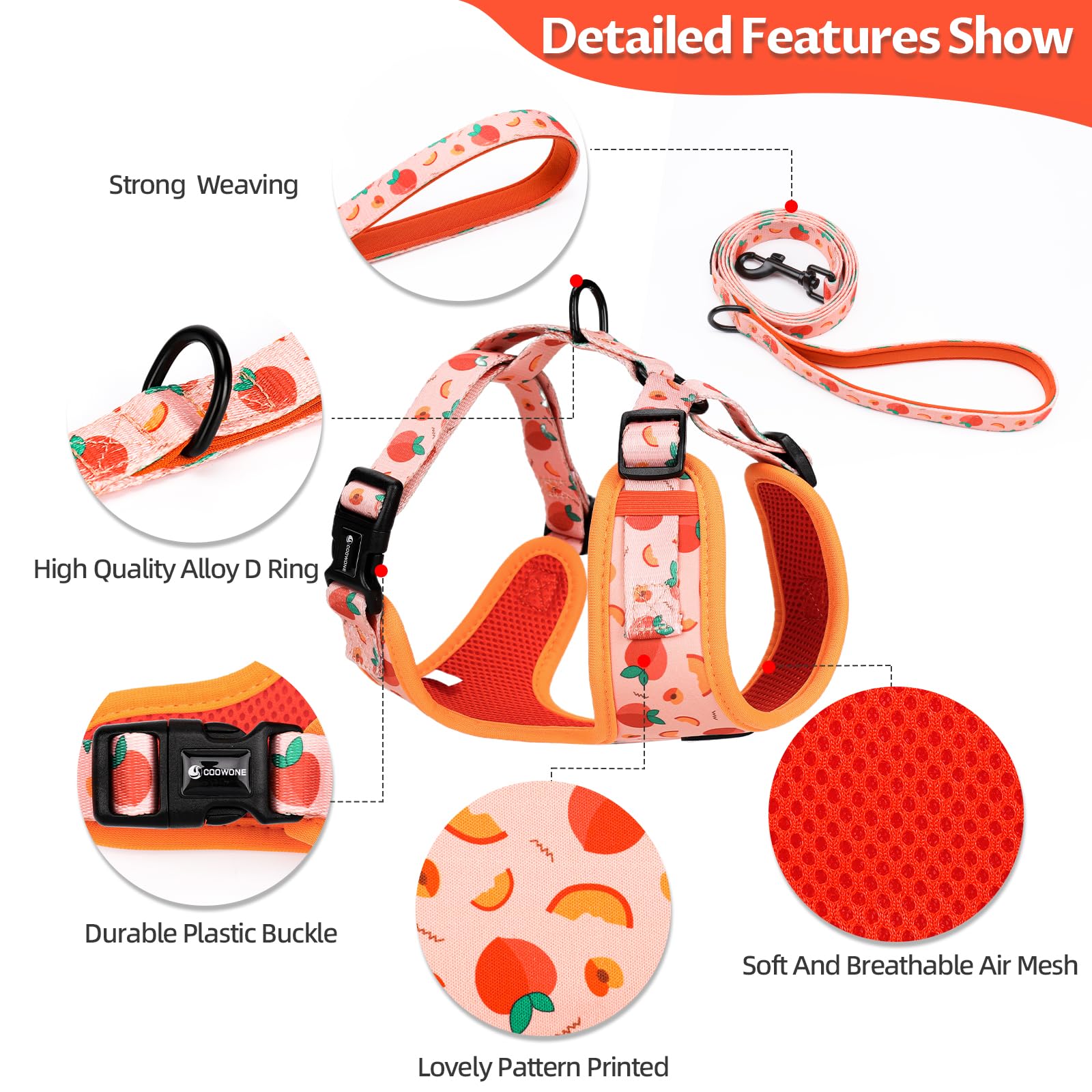 COOWONE adjustable harness distributes pressure for a comfortable fit.