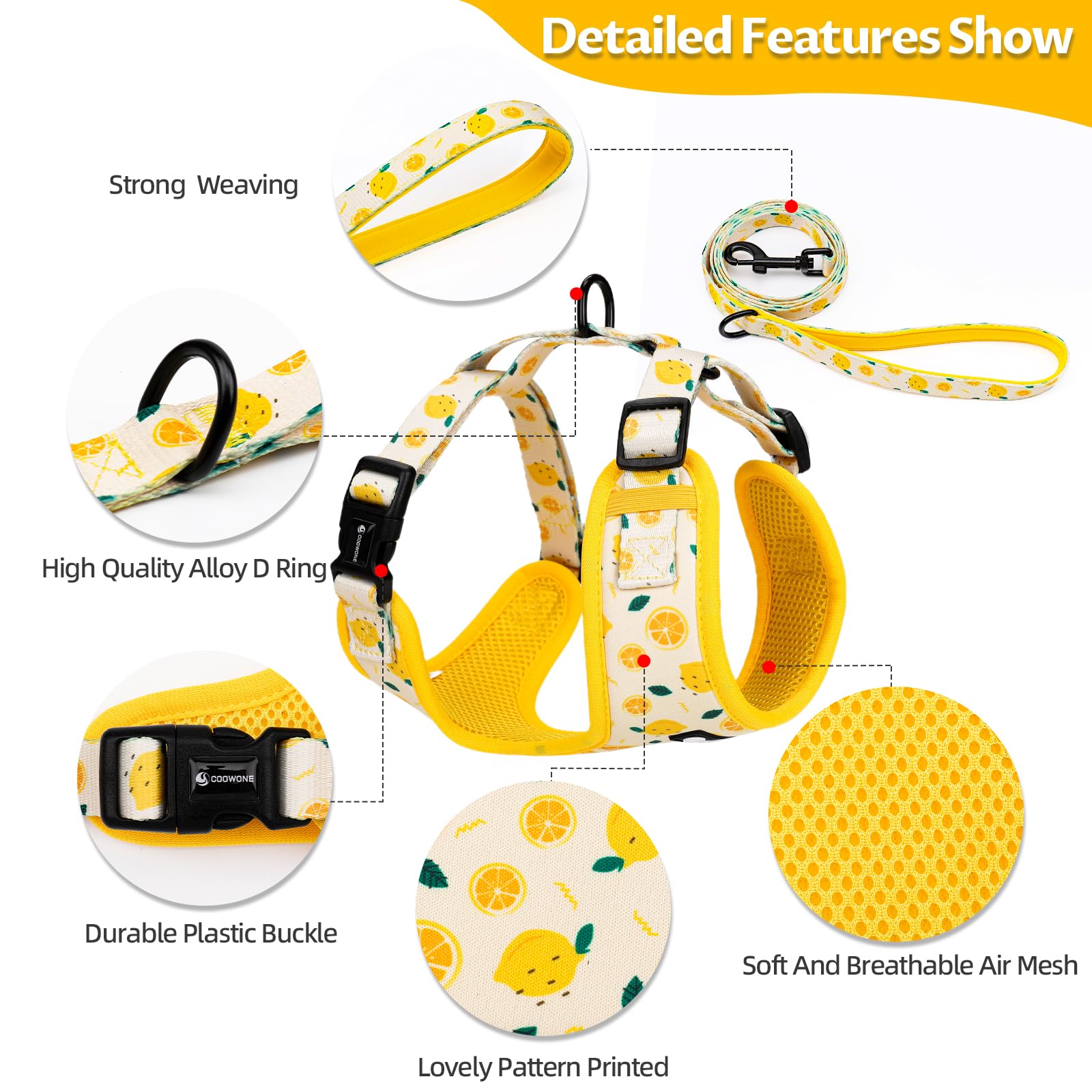COOWONE dog harness neoprene breathable keeps dogs cool.