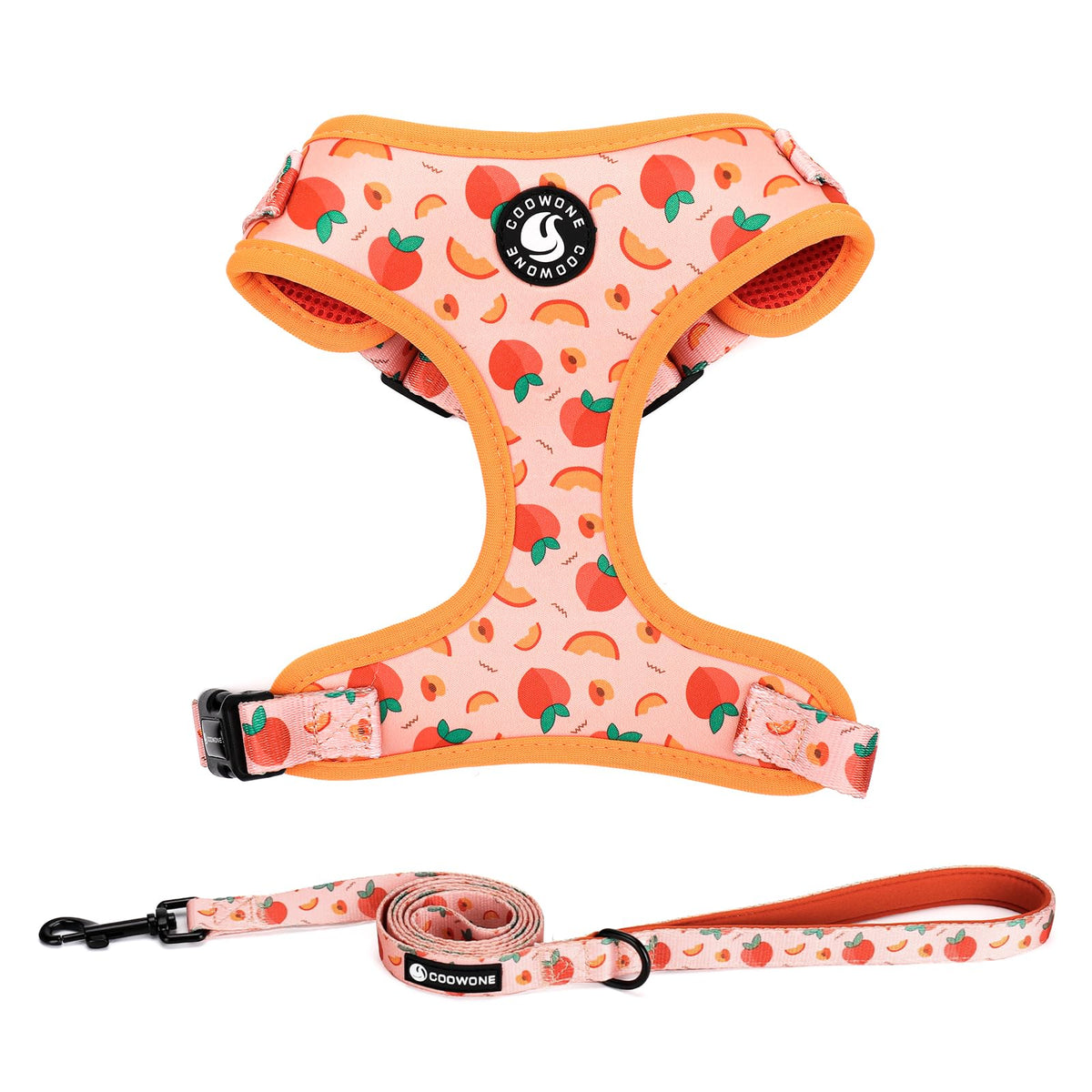 COOWONE dog harness with colorful pattern enhances visibility on daily walks.