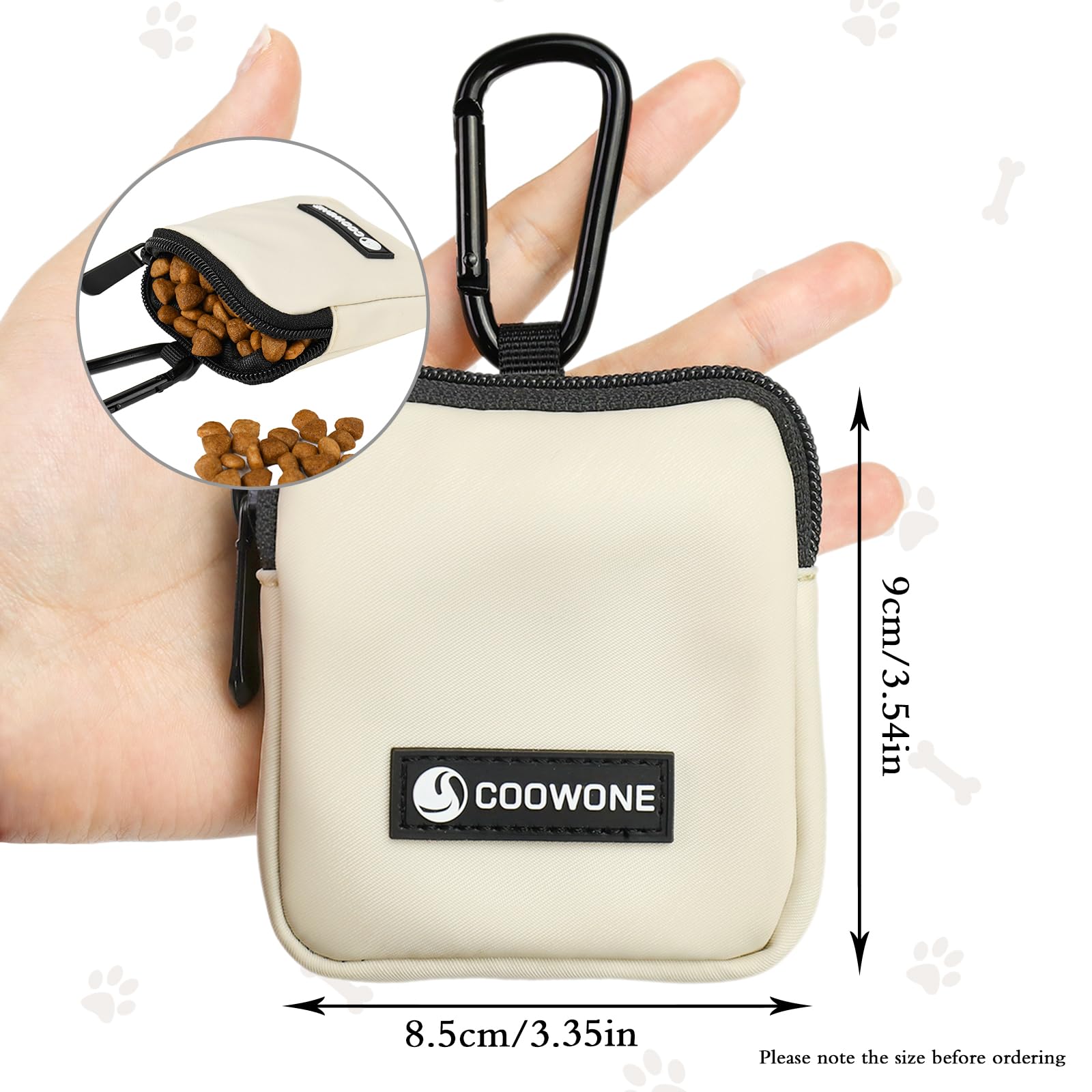 COOWONE dog treat pouch easy carry fits pockets and purses