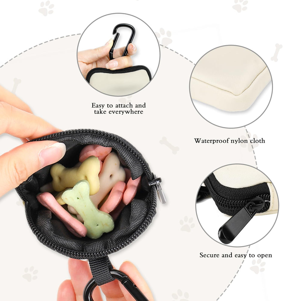 COOWONE dog treat pouch with carabiner secures to leash during activities