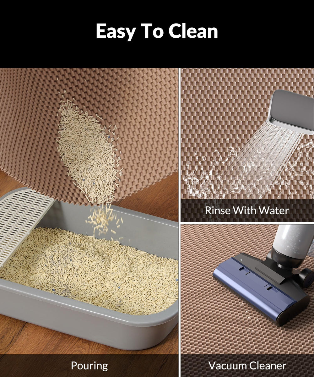 Cooyes cat litter mat chain-link holes trap litter at the source
