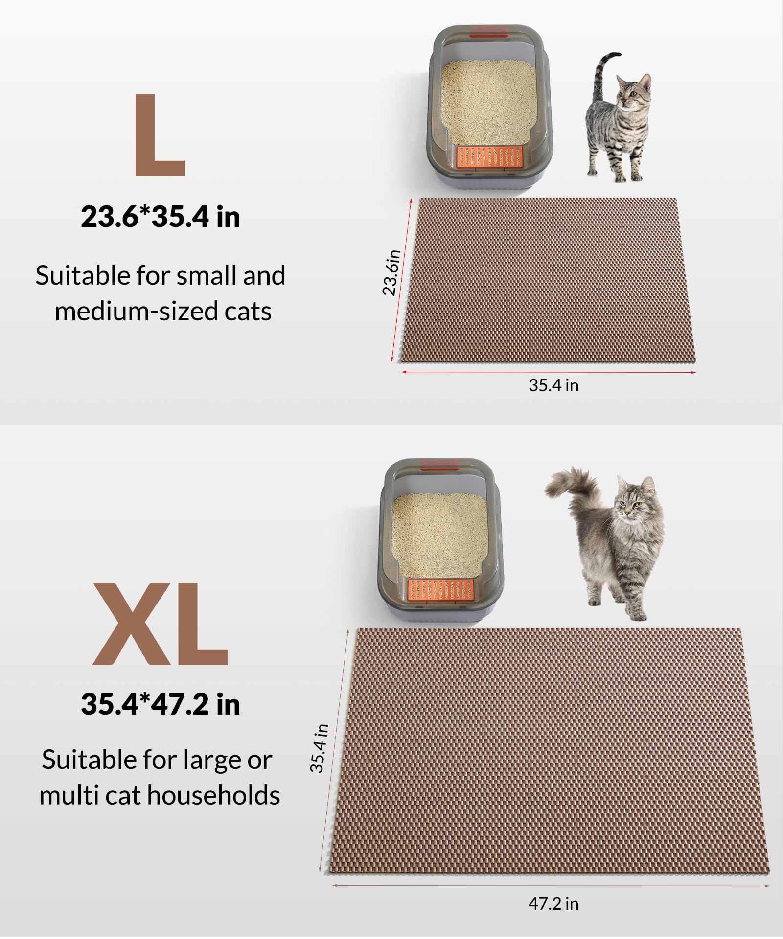 Cooyes cat litter mat protects floors from urine and spills